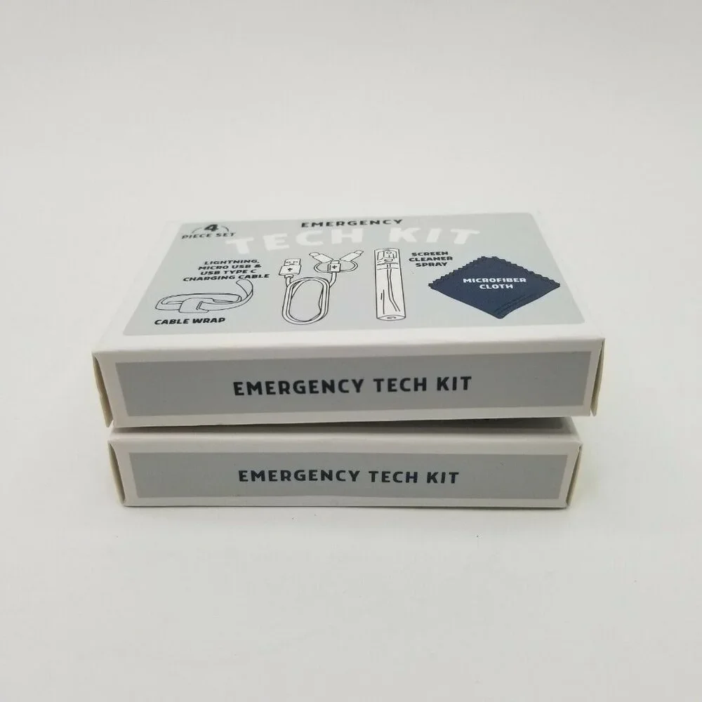 2 Pack Kikkerland Emergency Tech 4-Piece Kit Charging Cable